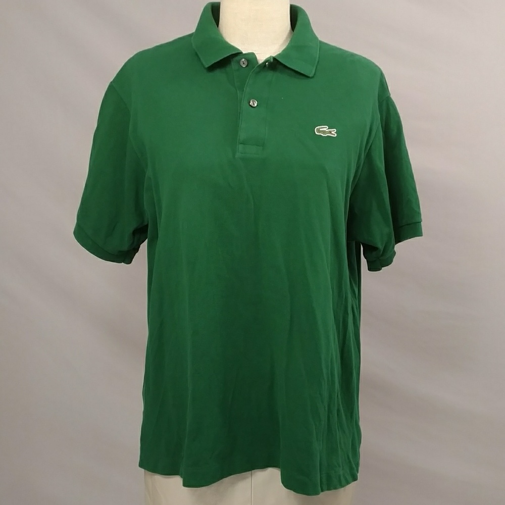 Lacoste Polo Shirt Emerald Green Made in Peru Classic Quality Chest 44" Unisex